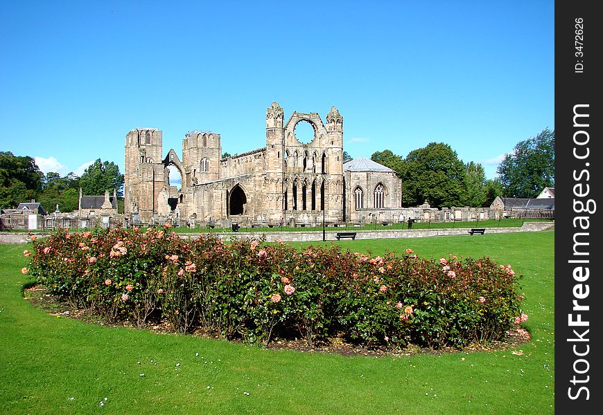 The front of the Elgin Cathedral on a sunny day. The front of the Elgin Cathedral on a sunny day