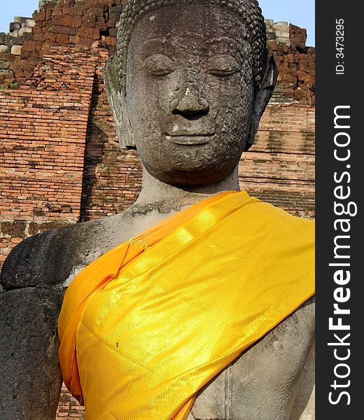 Buddha image in Ayuttaya,thailand.