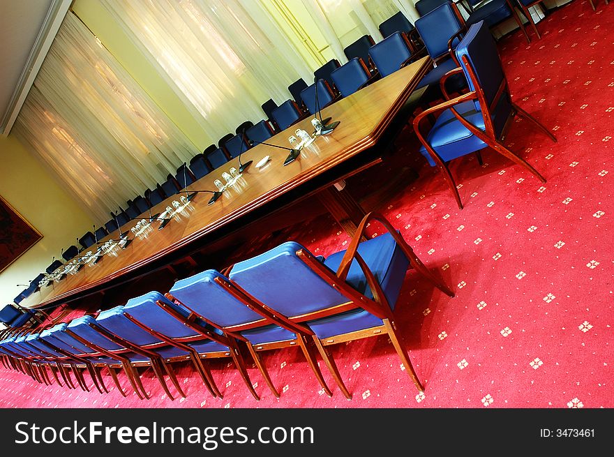Photo of empty conferece room. Photo of empty conferece room