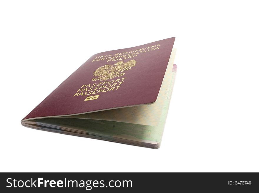 Isolated passport for European Union, Poland.
