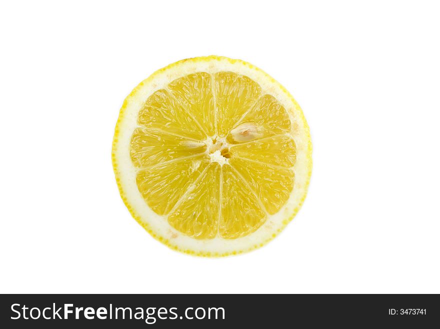 Partof Fresh Lemon isolated on white background. Partof Fresh Lemon isolated on white background