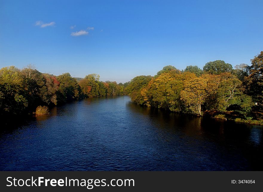 Salmon river in Autumn scotland