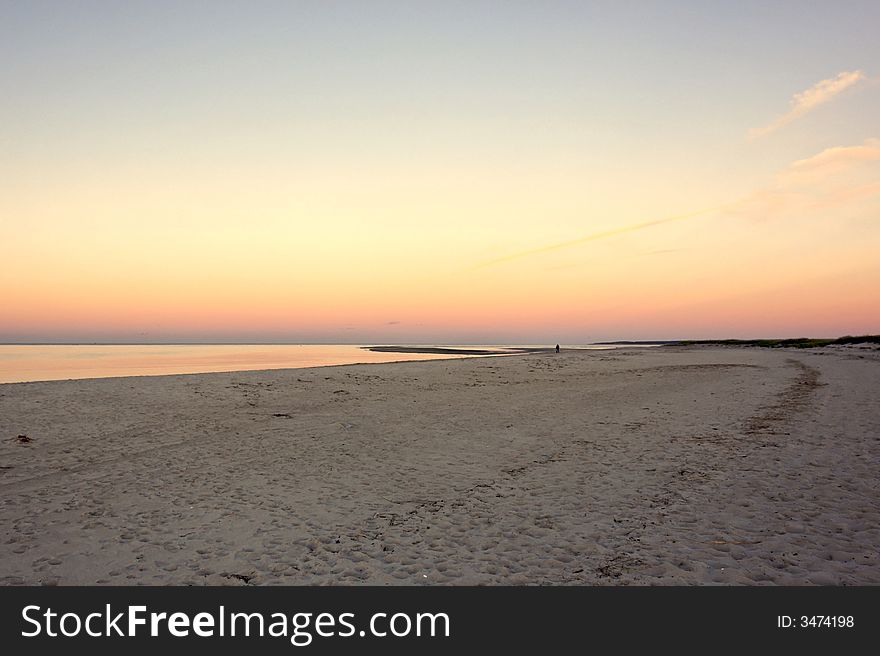 Sunset on Crane's beach in Ipswich Massachusetts. Sunset on Crane's beach in Ipswich Massachusetts