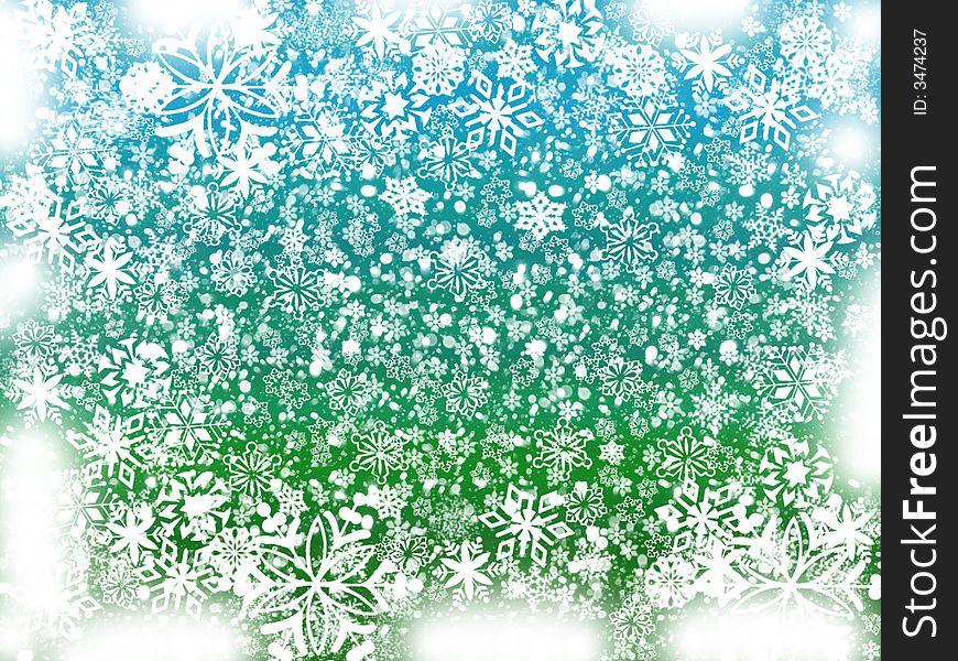 Winter In Green And Blue