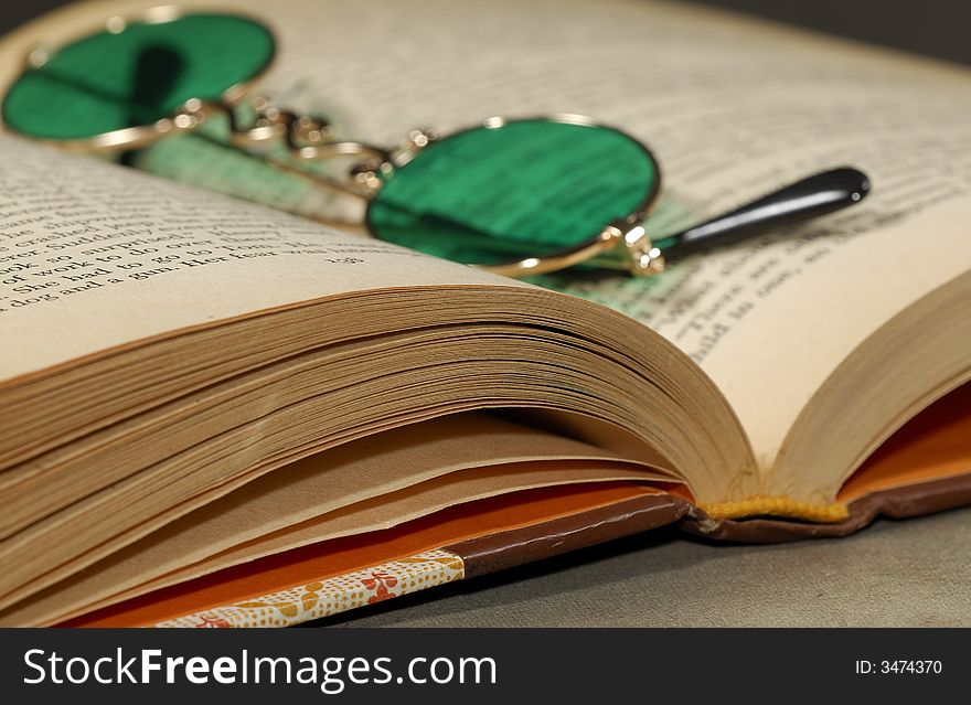 Photo of a Book and Glasses - Education Related. Photo of a Book and Glasses - Education Related