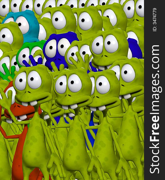 An image of lots of cloned aliens. It would make a interesting background image. An image of lots of cloned aliens. It would make a interesting background image.