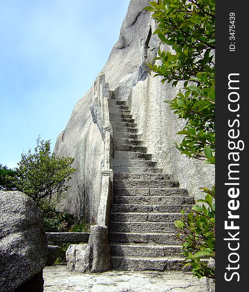 Stone stair on Yellow Mountain