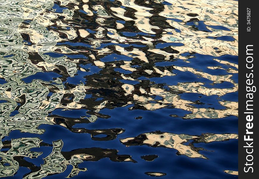 Reflections on the water, making abstract decorations
