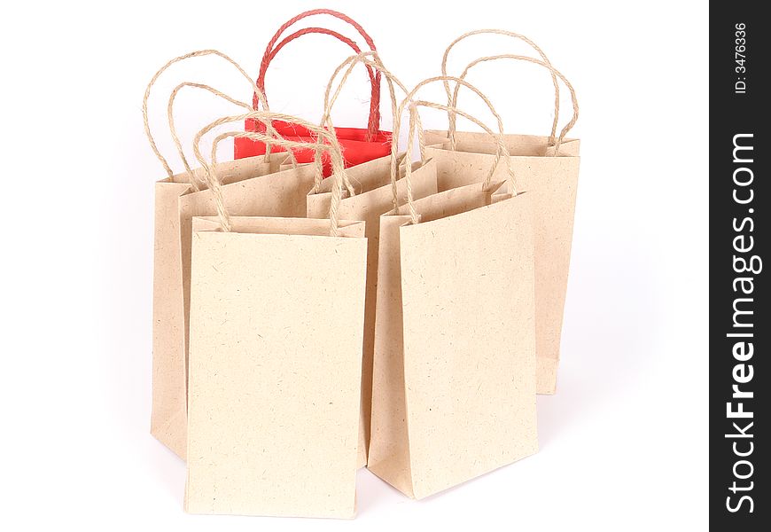 Bags for purchases on a white background. Bags for purchases on a white background.