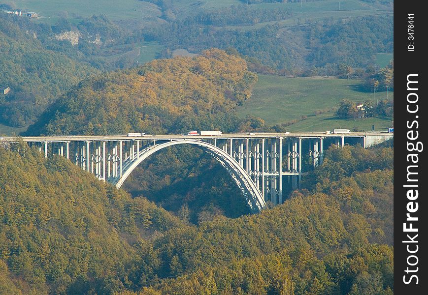 Motorway bridge in italian Apennines A1