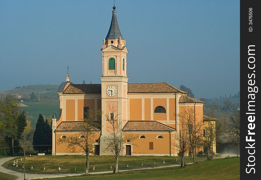 Old church of Serravalle in bolognan Apennines