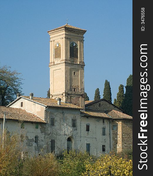 Old church of Samoggia in bolognan Apennines