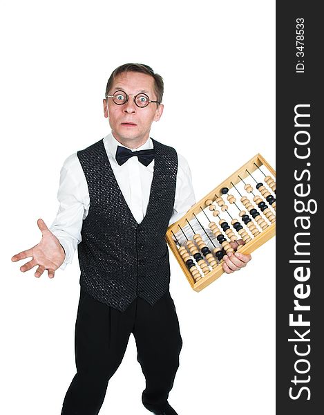 Man in Bow Tie with Abacus