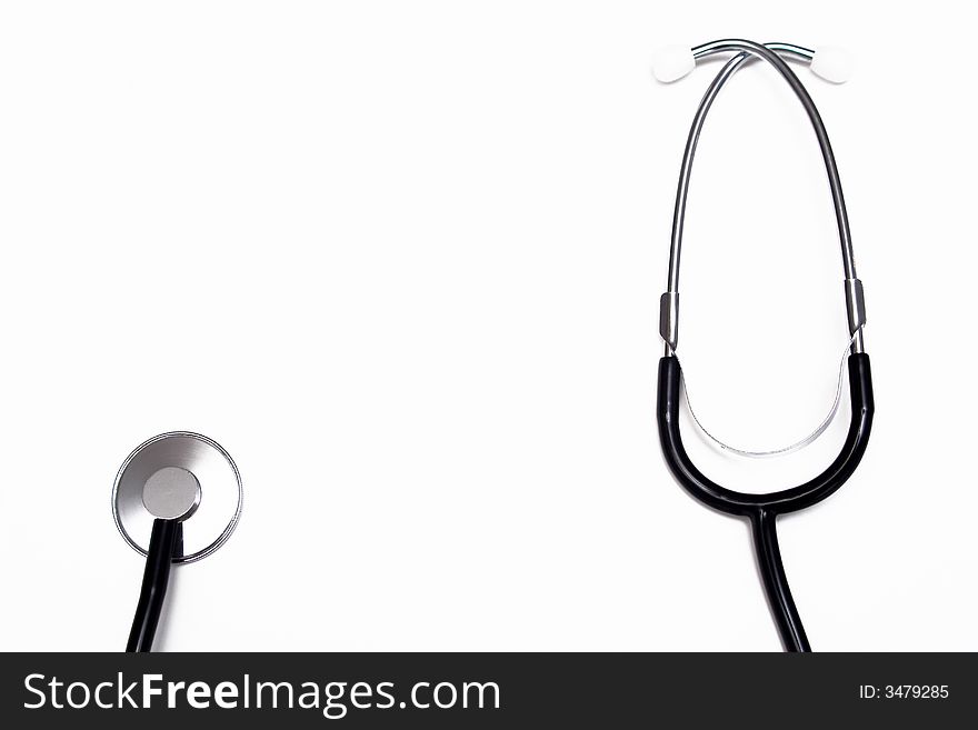 Stethoscope on the white background