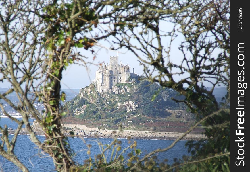 St. Michaels Mount through the trees