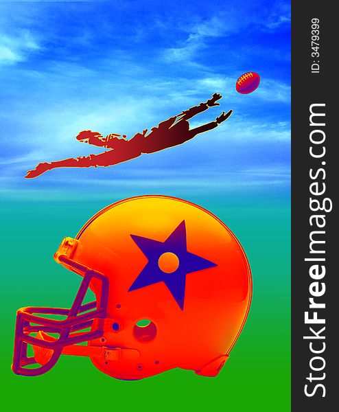 American football being played by young men with helmet in focuse. American football being played by young men with helmet in focuse