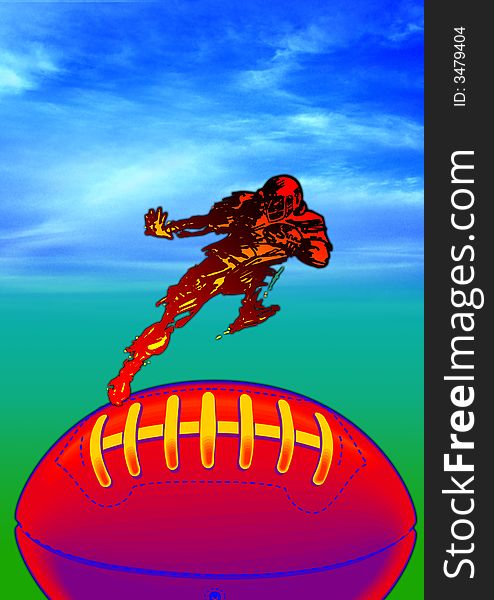 American football protective with ball,. American football protective with ball,