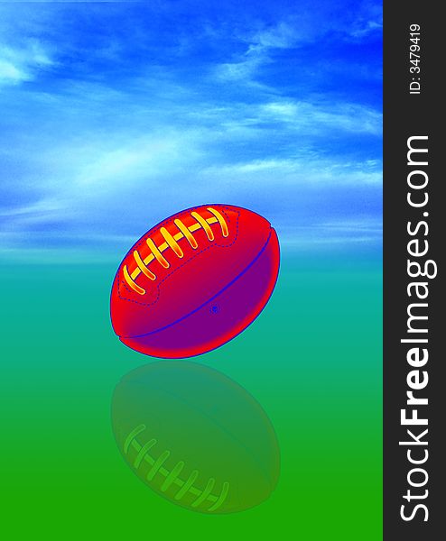 American football, ball with blue sky. American football, ball with blue sky.