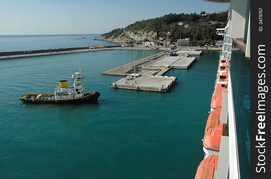 Costa Mediterranea cruise docking in Katakolon (Greece ). Costa Mediterranea cruise docking in Katakolon (Greece )