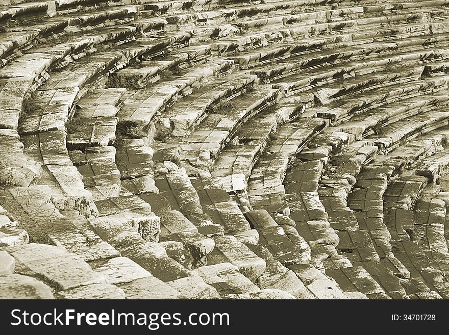 Ancient greek amphitheater in Turkey, abstract architecture. Ancient greek amphitheater in Turkey, abstract architecture