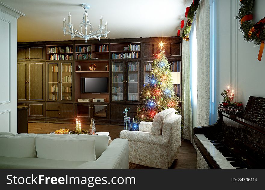 Living Room, New Years Interior