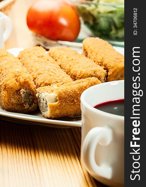 Delicious croquettes on a plate