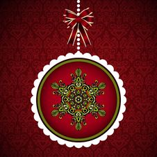 Christmas Card With Hanging New Year Ball Royalty Free Stock Photos Christmas Card With Hanging New Year Ball Royalty Free Stock Photos