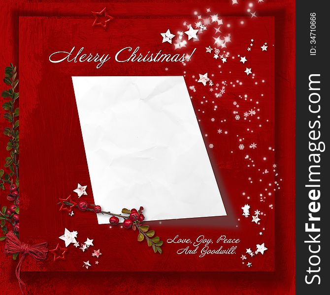 Red Christmas Background With Space For Letters To Santa