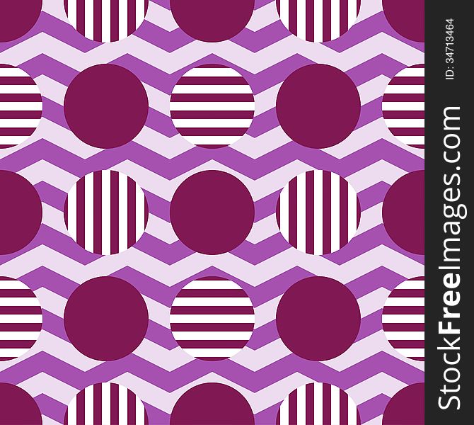 Abstract Geometric Pattern Circles And Zigzag
