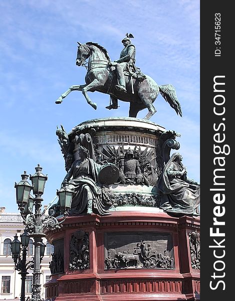 Monument to imperor Nicholas I  in Saint Petersburg, Russia