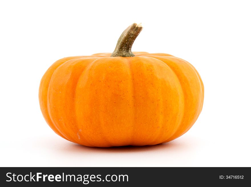 Orange halloween pumpkin on a white background