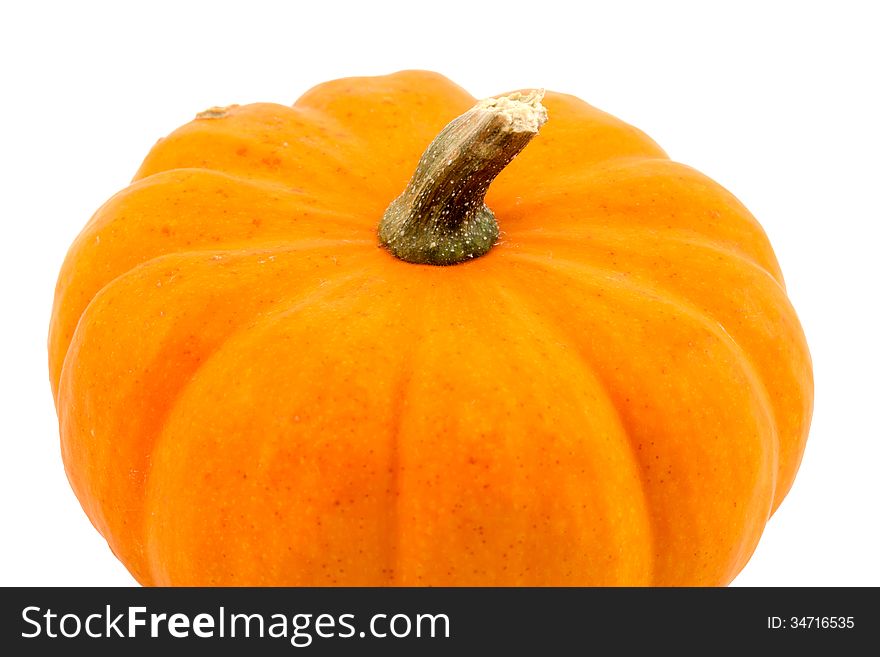 Orange halloween pumpkin on a white background
