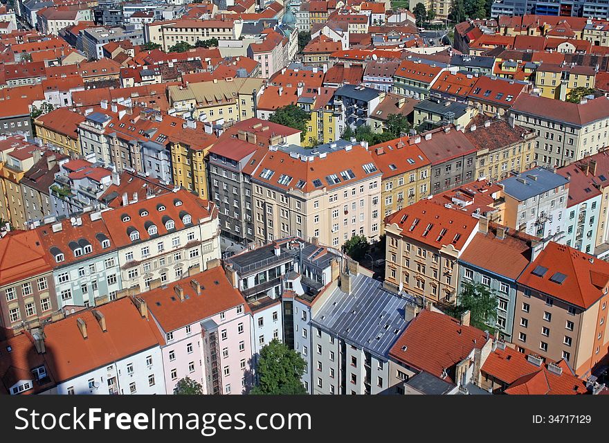 Houses in residential district in Prague