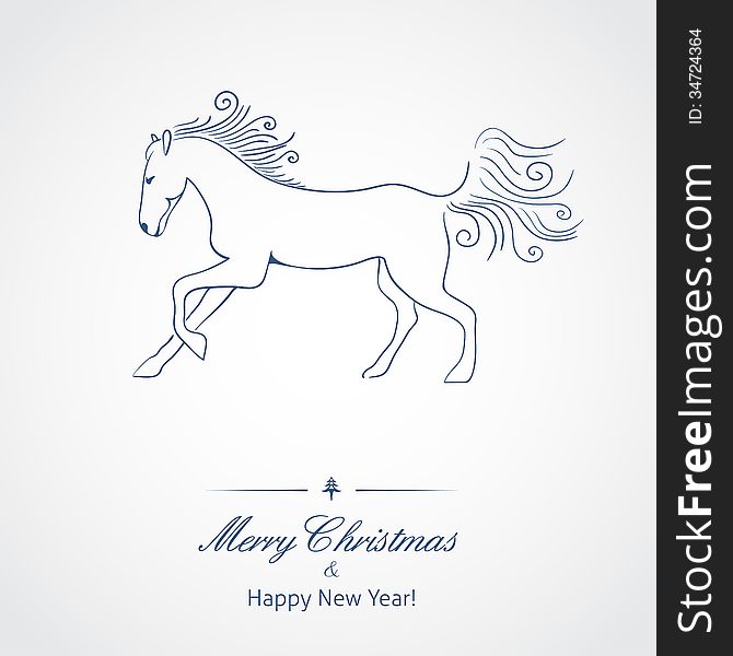 A Horse - symbol of new 2014 year