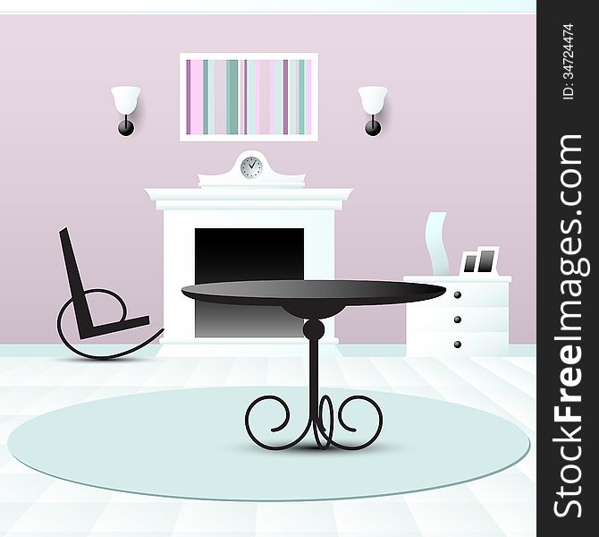 Living room decor vector illustration. This is file of EPS10 format.
