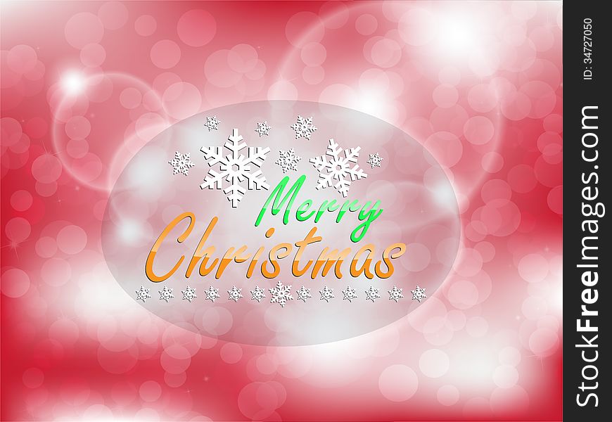 Christmas background with out of focus background and many snowflakes. Typography poster.