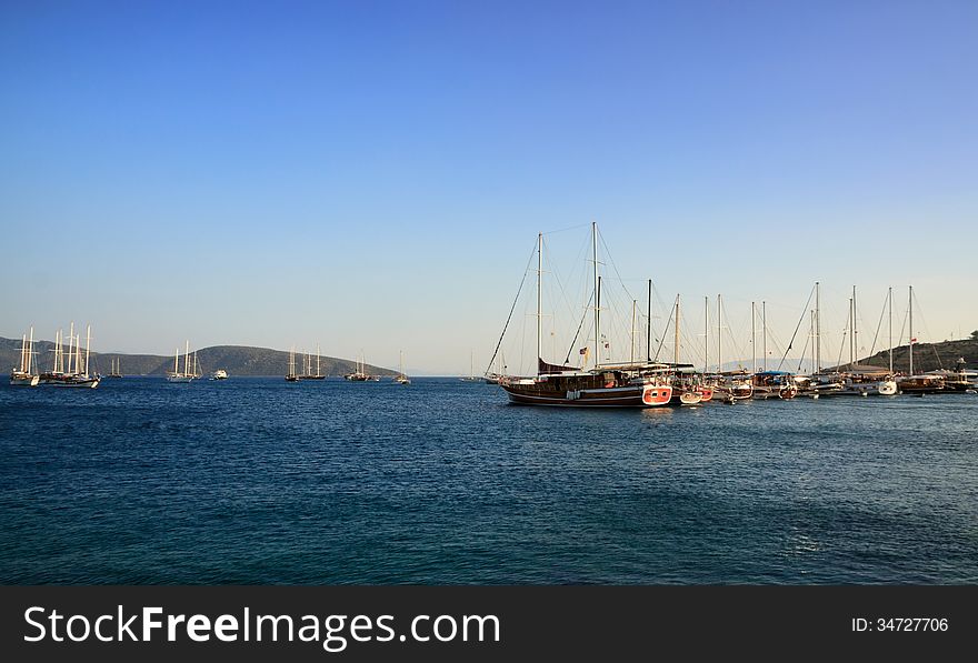 Yachts in Bodrum Bay, Turkey. Yachts in Bodrum Bay, Turkey