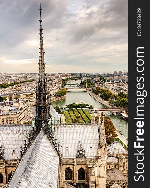 Paris View From Notre Dame Cathedral