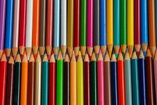Rows Of Pencil Crayons Royalty Free Stock Photography