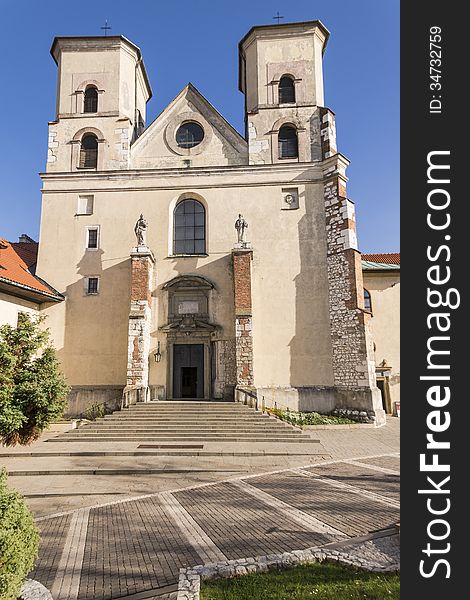 St. Peter and Paul church of benedictine abbey in Tyniec, Krakow. Famous Polish landmark.