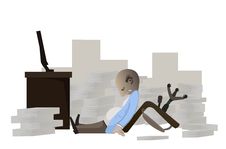 Businessman Work So Hard Stock Photography