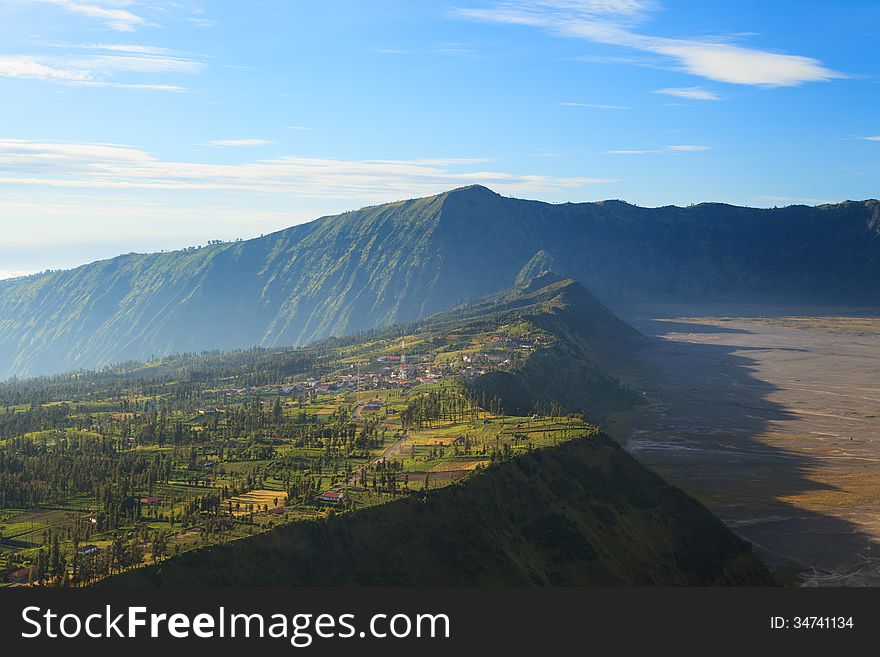 Bromo Volcano Mountain in Tengger Semeru National Park, East Java, Indonesia