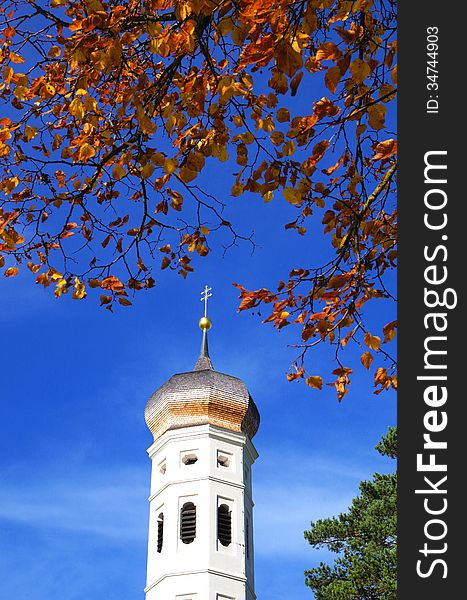 St. Coloman Church in Hohenschwangau. Next to the Neuschwanstein castle, Romantic Road,Bavaria Germany