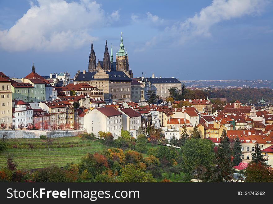 Image of Prague, capital city of Czech Republic during sunny autumn day. Image of Prague, capital city of Czech Republic during sunny autumn day.