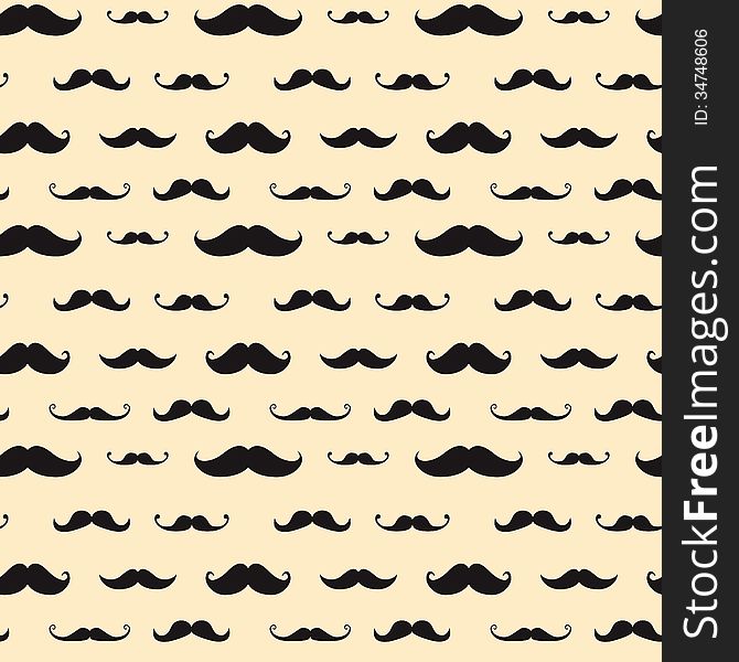 Mustache Vector Seamless Pattern. This is file of EPS10 format.