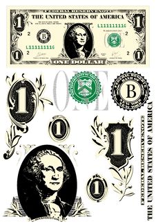 One Dollar. &x28;Vector&x29; Royalty Free Stock Photography