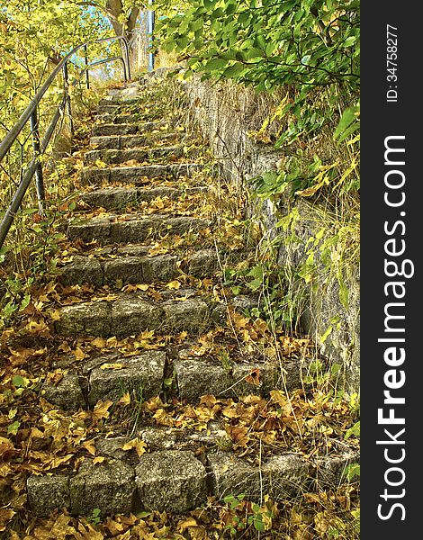 Stairs on a cliff in Gdynia, Poland. Stairs on a cliff in Gdynia, Poland