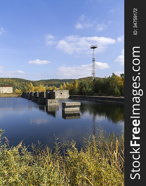 The ruins of an abandoned nuclear power plant in Zarnowiec, Poland