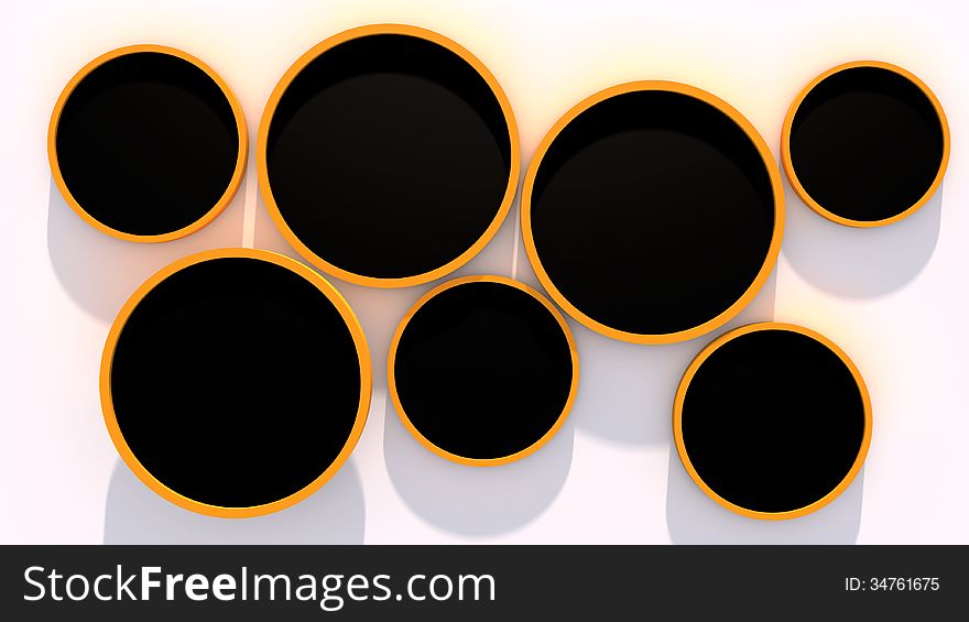 3d ornament circles and white background