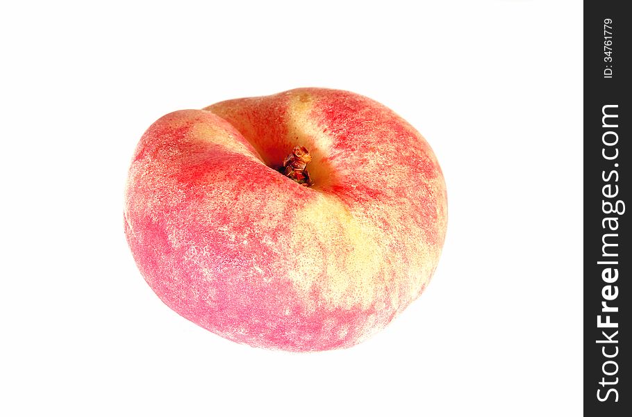 Fruit Of The Flat Peach Isolated